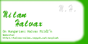 milan halvax business card